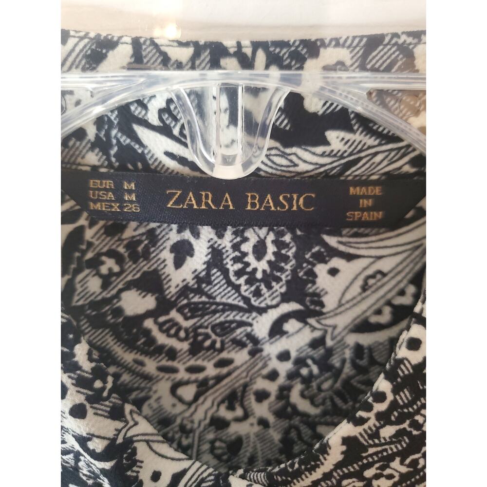 Zara Basic Button Front Triangle Hem Blouse, Medi… - image 5